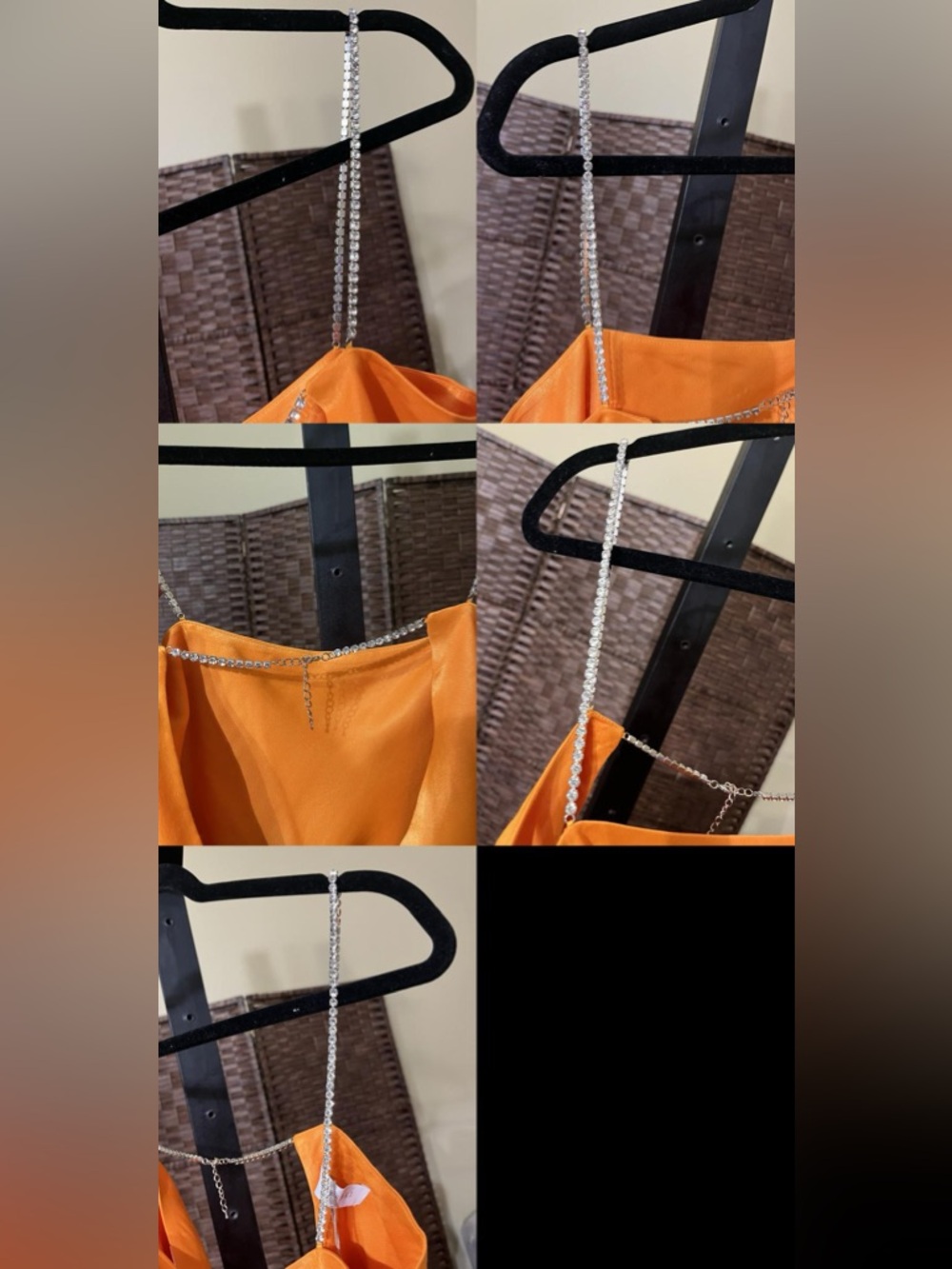 New Meshki Dayana Satin Diamante Skirt Set Mandarin Orange – Size Small - Picture 16 of 16